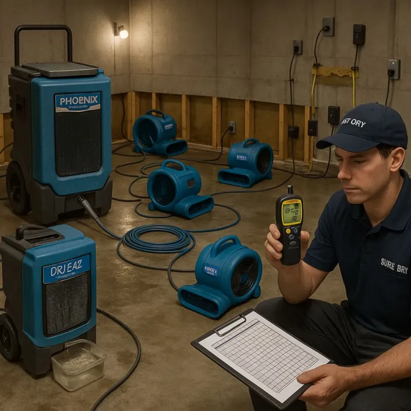 Structural Drying and Dehumidification process in New Richmond, OH